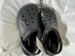 BLACK CROCS AUTHENTIC MEN'S WOMEN'S FLEECE LINED CLOGS LIGHT