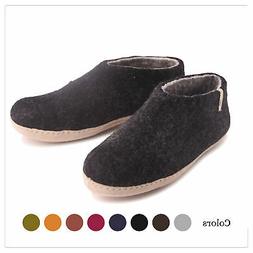 Sheep Wool Men Shoes Handmade Green Clear Out Sale