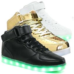 Hightop LED Light Up Shoes Sportwear USB Kids Men Women Adul