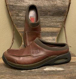 mens country n air brown leather mules